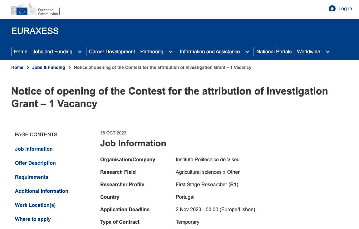 Notice of opening of the Contest for the attribution of Investigation Grant – 1 Vacancy – Copy